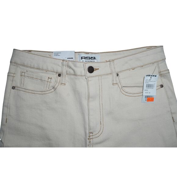 RSQ High Rise Straight Leg Jeans – Ecru – Size 29 - Picture 3 of 8